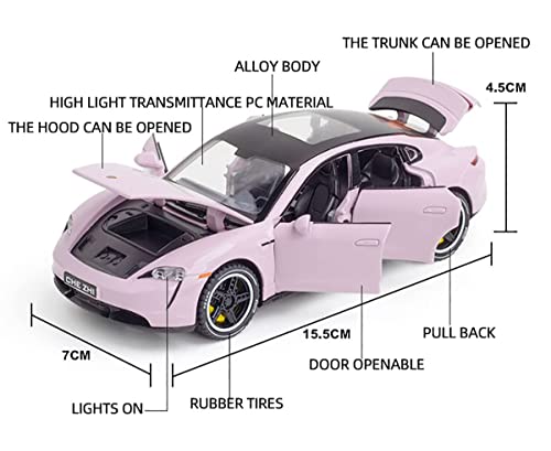 Image of DEOXY 1:32 Porches Metal Car Toy for Kids Alloy Pull Back Car with Fiction Powered Openable Doors & Light, Music Boys Gifts for Kids