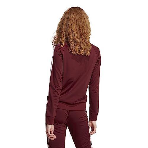 adidas Top feminino Essentials Warm-Up Slim com 3 listras, Vermelho sombreado/branco, P
