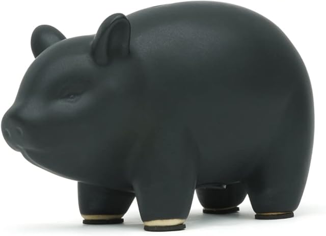 Luckies Of London | Piggy Bank For Adults | Chalk Board Piggy Bank & Money Jar | Black Board Money Box & Money Pot Bedroom Accessories | Novelty Gifts For Men | Pig Gifts For Men & Women | Black