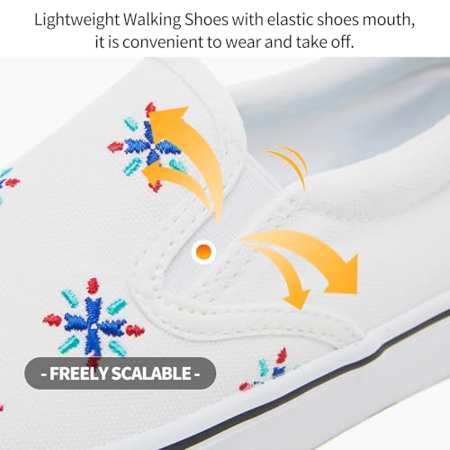 Image of Women's Canvas Slip On Sneakers Non Slip Loafers | low top non slip on walking breathable casual comfortable fashion tennis