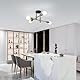JIINOO Kronleuchter Moderne Pendelleuchte 4 Lichter Metall Industrielle Vintage Halterung Kronleuchter für Wohnzimmer Esszimmer Schlafzimmer Foyer, Schwarz + Gold