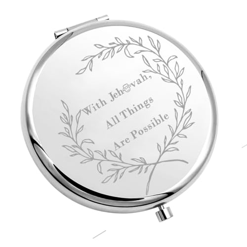 MAOFAED Specchio compatto da donna, regalo con versi biblici, regalo cristiano, specchio da viaggio, specchio tascabile