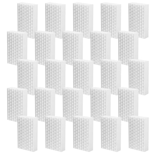 25 Pezzi Spugna Magica, Gomma Magica per Cancellare Antisporco 10 x 6 x 2 cm, Multifunzionale Spugna per Scarpe, Pavimenti, Cucina e Bagno, Bianco