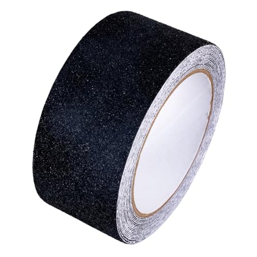 Image of GTSE Black Anti Slip Tape, 2 Inch x 16ft, Strong Grip, Non-Skid Tape | Strong Grip Abrasive Tread Tape for Indoor /Outdoor, Safety Warning Tape for High Traction Areas