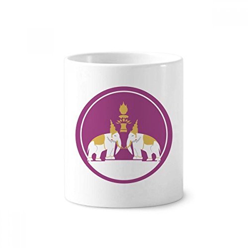 Deux éléphants céramique tasse blanche 350ml pour organiser pinceaux et stylos