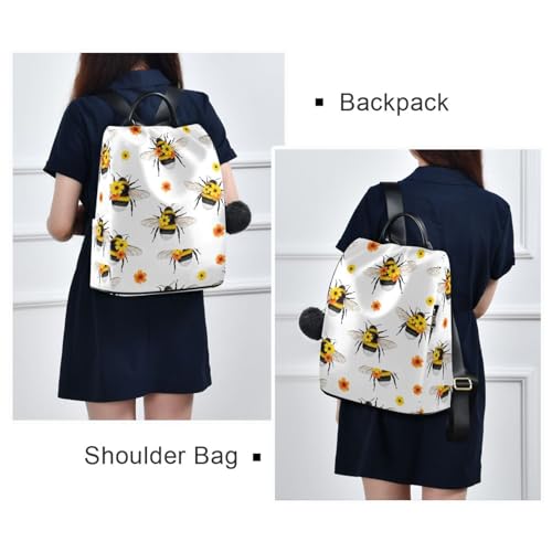 Sac à dos imprimé Bumblebees antivol avec fermeture éclair arrière et multibans - 7
