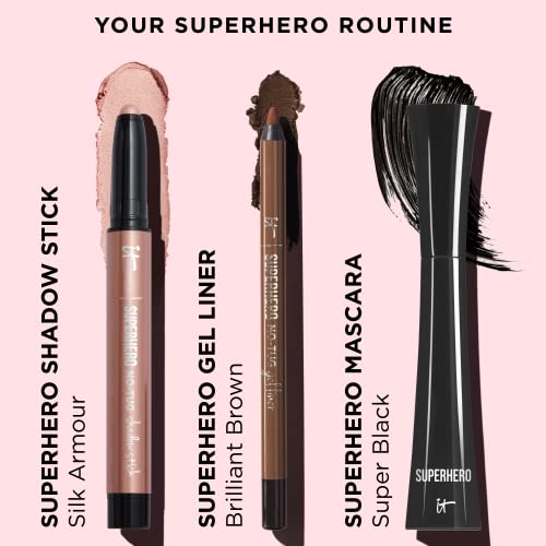 It Cosmetics Superhero No-Tug Waterproof Eyeshadow Stick, Silk Armor - Warm Rose Gold - Longwear, Blendable Cream Eyeshadow With Built-In Primer - Suitable For Sensitive Eyes - 0.05 Oz #TOP5