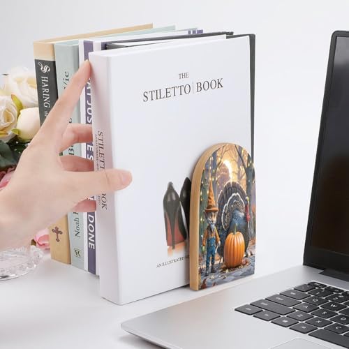 Sujetalibros de pavo resistente para evitar la caída de libros en estantes 7