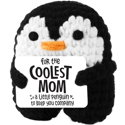 JOYIN Gifts for Mom from Daughter Son, Cute Penguin Doll Crochet with Card, Mothers Day Birthday Christmas Thanksgiving Gifts for Mom Stepmother Adoptive Mother