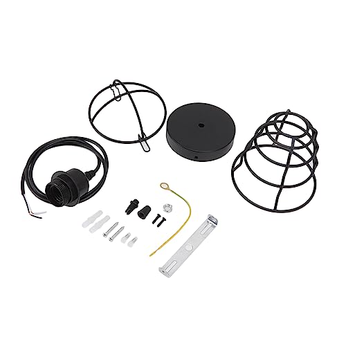 PODSJD Lámpara de Techo Retro Industrial de Hierro E27 E26, Diámetro 12cm y Cable Ajustable 120cm - Diseño Duradero y Versátil para Salón, Comedor y Cocina, 110-220V