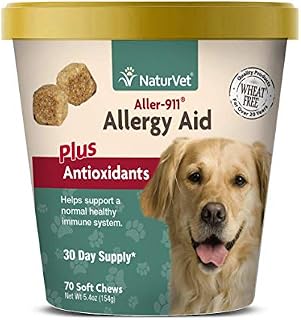 NaturVet – Aller-911 Allergy Aid Plus Antioxidants – 70 Soft Chews – Supports
