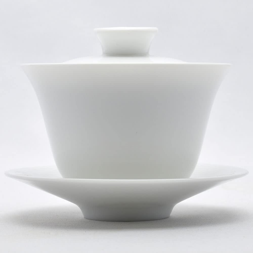 Tenka Tea Line Mutsuki Lid Bowl, 4.1 fl oz (130 ml) (Full Water 6.3 fl oz (160 ml), Chinese Tea Ceramic, White Porcelain, Two Functions for Tea Cups/Teapots