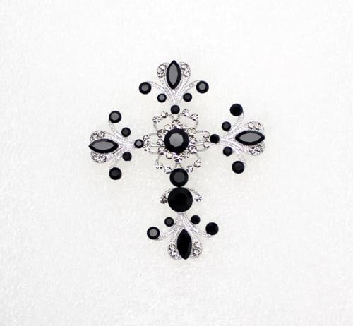 Image of Faship Gorgeous Rhinestone Crystal Cross Crucifix Pin Brooch
