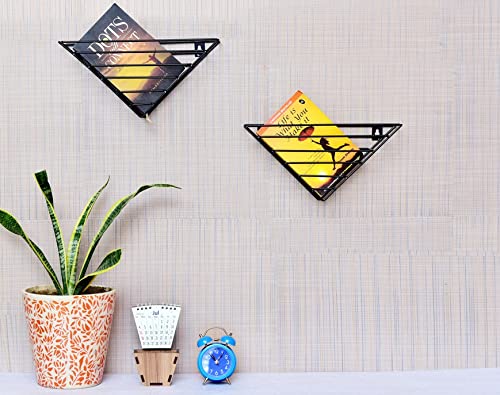 Indian Decor. 5610 Multipurpose Book Rack/Wall Mounted Book Shelf/Magazine Rack/Wall Decor/Wall Mounted Shelf - (Set of 2) - Black-picture-38