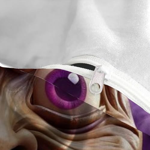 Parure Grimace Violette : housse de couette zippée anti-glissement pour lit double