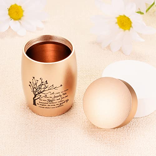 3 Inches Small Urn for Ashes Tree of Life Aluminum Mini Urn for Ashes Cremation Keepsake for Human Ashes Memorial Ashes Holder for Women Men