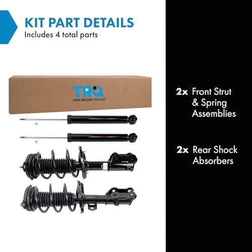 Image of TRQ Front and Rear Complete Strut Assembly & Shock Absorber Kit Complete Strut & Coil Spring Assembly Compatible with 2017-2020 Hyundai Elantra
