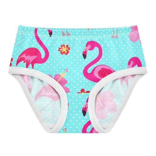 Pink Flamingos Tropical Blue Toddler Underwear Custom 2t Cotton Girl Panties Cute Animals Briefs Undies Kids