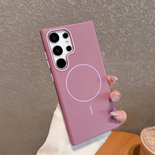 Étui cuir Samsung S24 violet rétro premium compatible chargeur induction