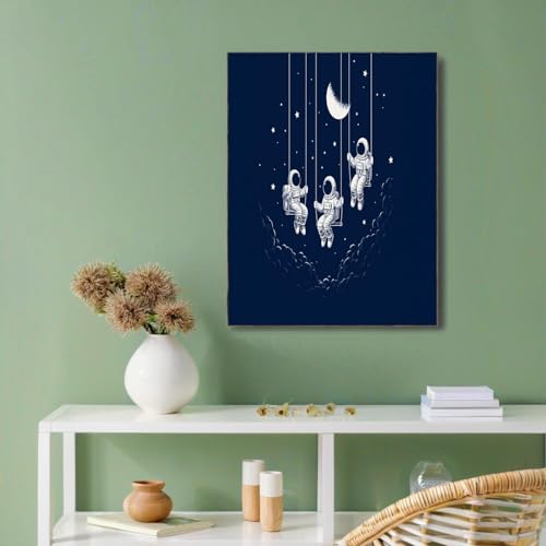 Decoración de sala de estar moderna con lienzo de astronauta de 60x90cm