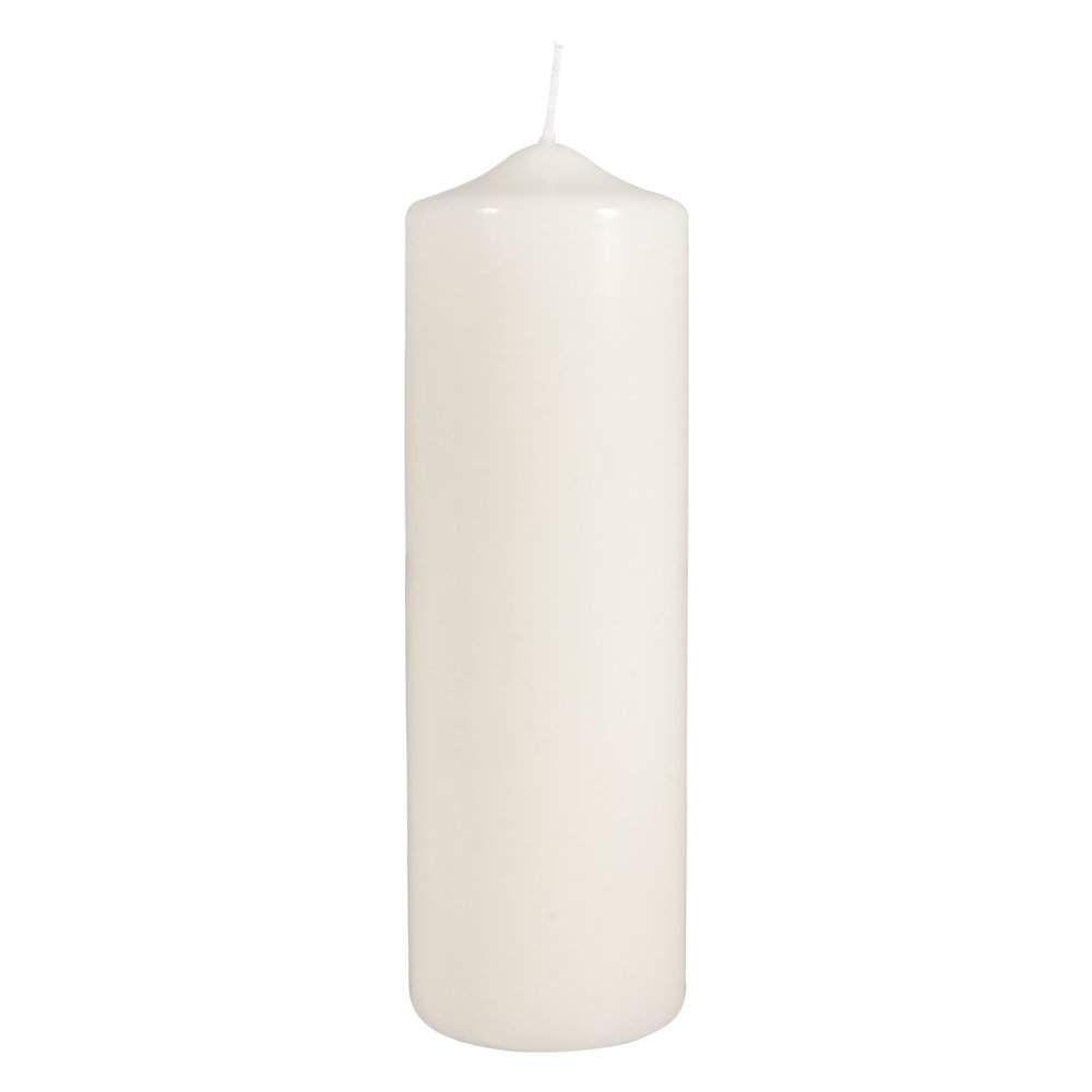 Rayher Stumpenkerze, creme, rund, 100% Paraffin, Höhe 25 cm, 8 cm ø, Rundkerze, Taufkerze, Kerzenrohling zum Verzieren und Basteln, 3140796