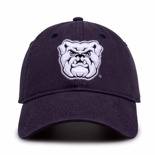 The Game NCAA Adult Relaxed Fit Logo Hat - Embroidered Logo - 100% Cotton - Elevate Your Style and Show Your Team Spirit (Butler Bulldogs - Navy, Adjustable)