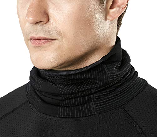 Tsla Winter Neck Warmer Gaiter, Lightweight Half Balaclava, Windproof Face Mask For Ski Snowboard Outdoor Sports, 1Piece Warmer Black Grey, One Size #TOP3