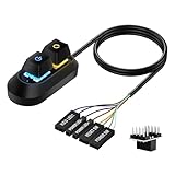 SinLoon デスクトップパソコン外部電源スイッチ PC電源拡張スイッチ 多機能デスクトップ電源スイッチ スイッチキーと再起動キー LEDランプ付き 2M