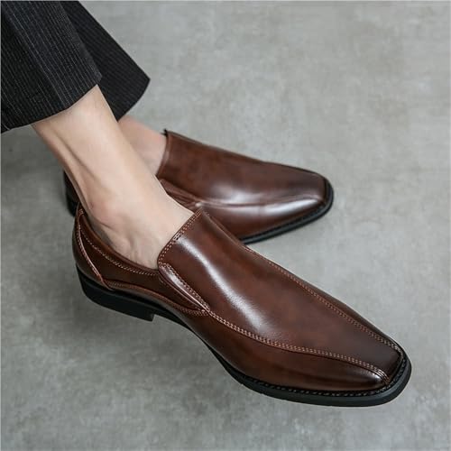 Dress Shoes for Mens Faux Leather Uniform Slip On Pointed Toe Slip Resistant Low Top Rubber Sole Non Slip Office Business4