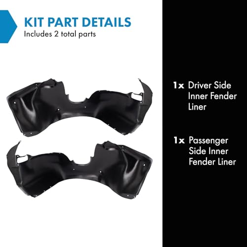 Image of TRQ Inner Fender Liner Set Compatible with 2014-2015 Chevrolet Camaro GM1248252 GM1249252