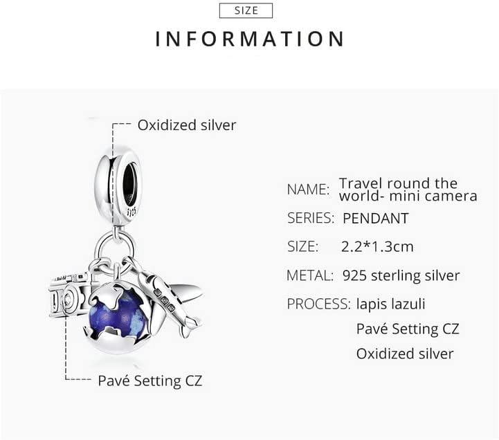 Jahn Jewellery Travel Around The World Charms Compatible with all European style Charm Bracelets and Necklaces, S925 Sterling Silver Charm