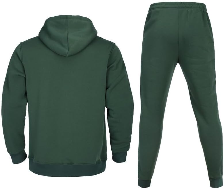 Men Tracksuits Set Athletic Long Sleeve Full Zip Jogging Suit 2 Piece Fleece Hooded Casual Sport Drawstring