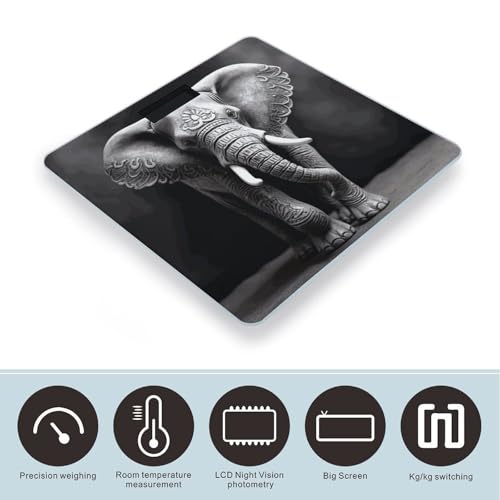 Báscula digital para baño con vidrio templado y pantalla LCD miniatura 3