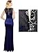VFSHOW Womens Formal Ruched Ruffles Embroidered Evening Wedding Maxi Dress 290 BLU M