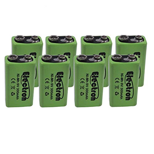 8 X Pila Batteria ricaricabile Ni-Mh 9V 300mAh 9 volt nimh accumulatore battery