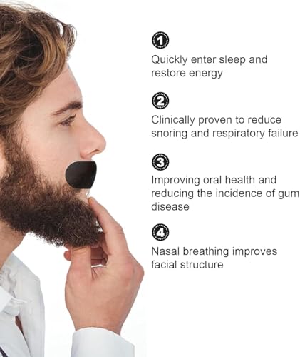 Image of Mouth Tape for Sleeping Adults or Kids, Black, 30 Pcs | Anti Snoring Sleep Strips, Mouth Breathing Stopper for Nose Breathing & Better Sleep, Hypoallergenic Adhesive