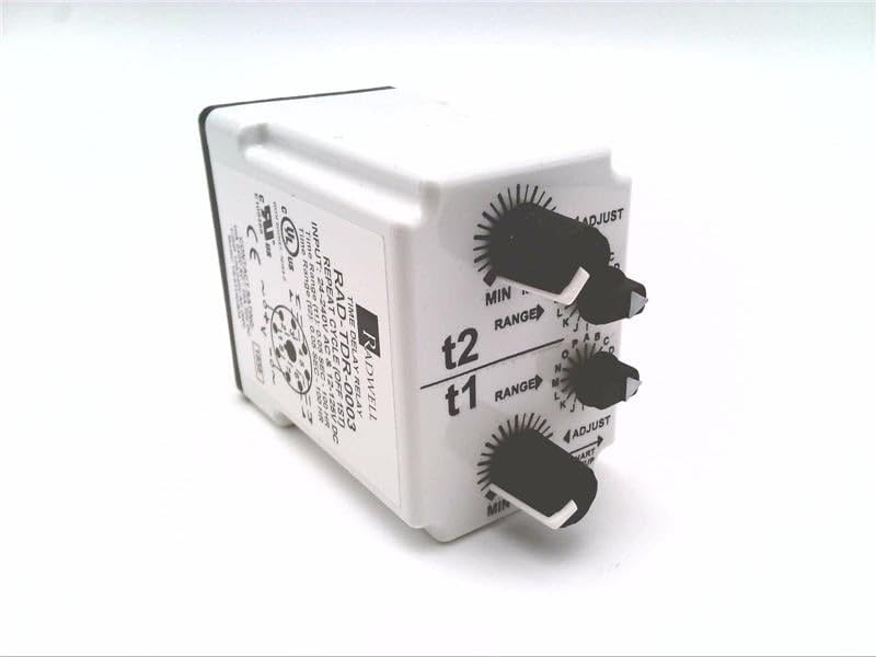 RADWELL Verified Substitute TDF-24-AKA-2H-SUB Substitute for Marsh BELLOFRAM ATC TDF-24-AKA-2H, TIME DELAY Relay, Repeat Cycle (Off 1ST), PROGRAMMABLE, Timing Range: T1-0.05 SECS - 100 HRS /T2