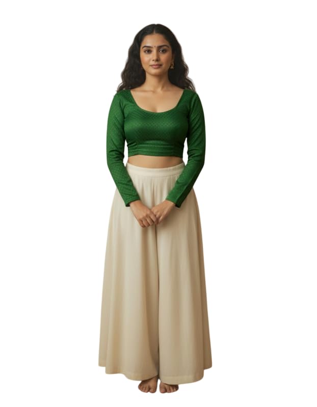 unity hub Round Neck Cotton Spandex Stretchable Readymade Blouse for Women | Soft Cotton Lycra Blouse | Comfortable Wear Saree Blouse-picture-13