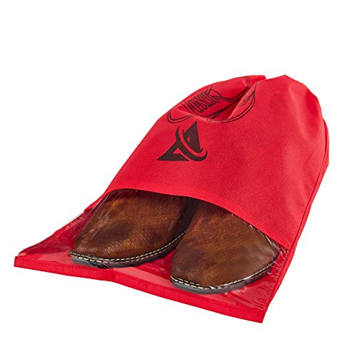 Image of Aqbah Shoe Bags Non Woven Fabric Red, Yellow & Black Set of 12.