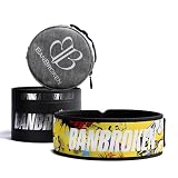 Banbroken | Cinturón lumbar Crossfit | Hebilla de Acero Inoxidable | Powerlifting | Material EVA Técnico | Ligero | 9,5 cm | Incluye bolsa de transporte | Amarillo | S