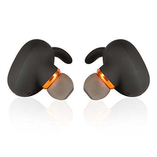 Phaz W2 Truly Wireless Noise Reduction Bluetooth Earbuds with Athletic Ear-Hook Fit, Built-in Mic for Hands-free Calling and Innovative Portable Charging Case