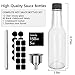 12 pcs 5 oz/ 150 ml Hot Sauce Glass Bottles with Leak Proof Screw Cap,Orifice Reducer Dripper Insert, Clear Oil Bottle for Kitchen, Home Brewing Wine & Juicing Bottles For Bordeaux Wine, Beverage