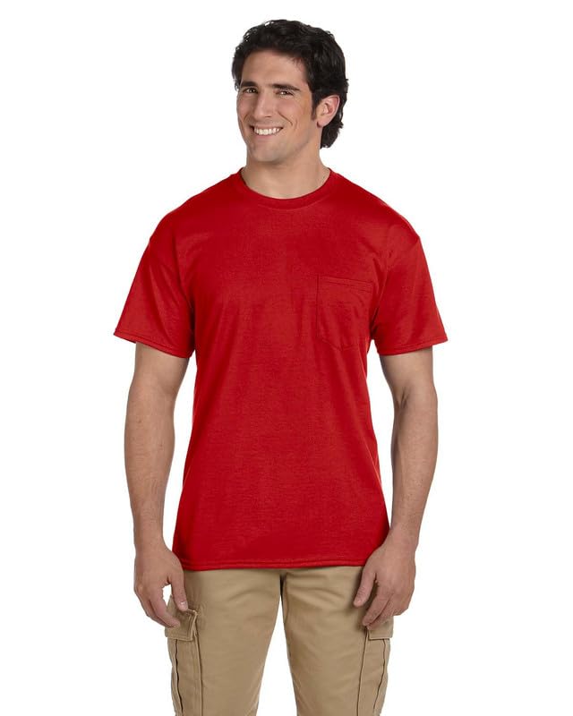 Image of Gildan Unisex Adult DryBlend Workwear T-Shirts with Pocket, 2-Pack