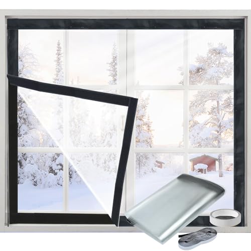 Jeyeou Window Insulation Kit,Heavy Duty Window Insulation Film for Heat and Cold,39*48 in High Transparent Thick Window Wrap Insulation,Easy to Open for Ventilation,Simple Installation, 9291