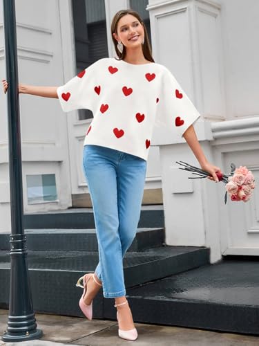 Image of Cicy Bell Womens Half Sleeve Sweaters Oversized Boat Neck Knitted Pullover Sweater Trendy Casual Loose Fit Fall Tops