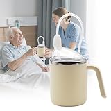 ACUDUDOMA Adult Spill Proof Cup for Elderly, 3 in 1 Stainless Steel Sippy Cup with 2 Straw and 2 Spouts, Suitable for Seniors Disabled Patients Limited Mobility, 15 OZ