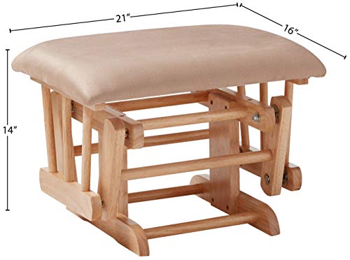 Acme Furniture Ottoman, Taupe Mfb & Natural Oak #TOP5