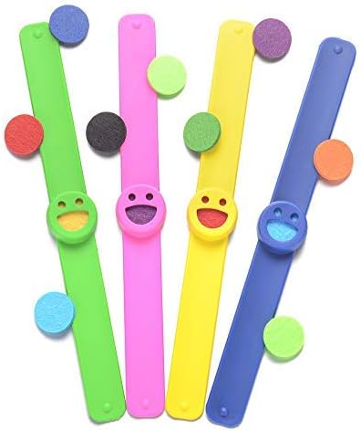 Kids Essential Oil Diffuser Bracelets Kit,4-pack Eco-friendly Silicone Wristbands,with 20 Felt Refill Pads,Aromatherapy Slap Bracelets for Girls Boys Women