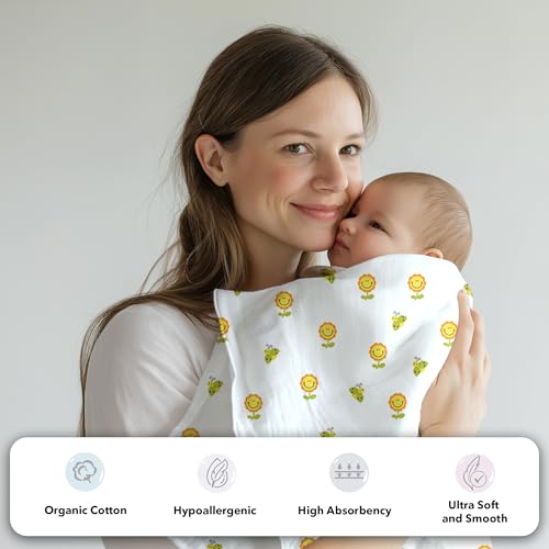 Image of The White Cradle Muslin Swaddle for Newborn Baby, Organic Cotton Wrap White