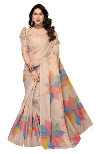 Sari Banarasi de mujer india vestido tradicional jacquard marrón con tela para blusa ajustable